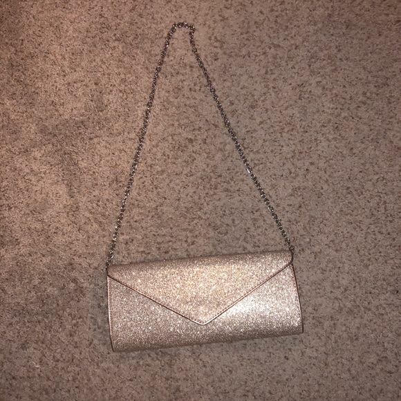 Sparkly gold clutch with detachable chain - Picture 1 of 3
